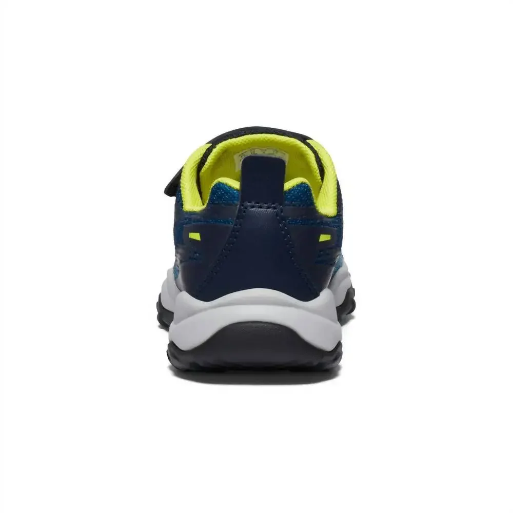 NEW KEEN boy's wanduro speed hiking shoe in legion blue/primrose